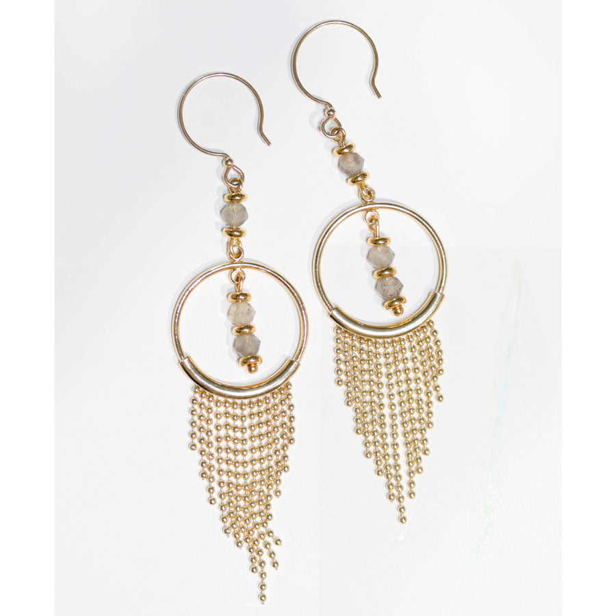 INSTRUCTIONS for DIY Fabulous Fringe Earrings - Gold and Labradorite - Goody Beads