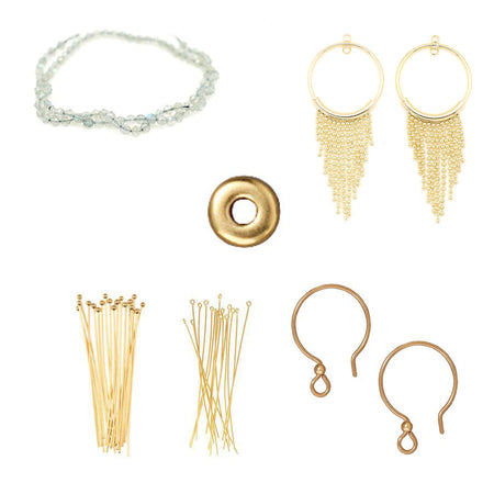 INSTRUCTIONS for DIY Fabulous Fringe Earrings - Gold and Labradorite - Goody Beads