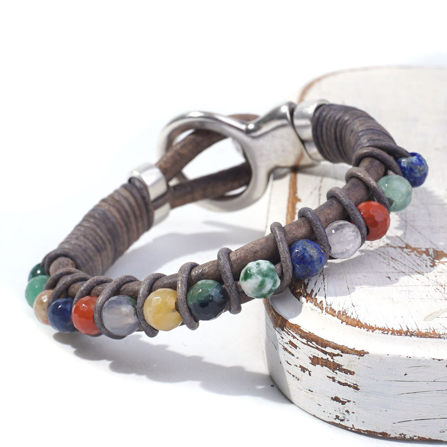 INSTRUCTIONS for DIY Mixed Gemstone and Leather Bracelet - Goody Beads