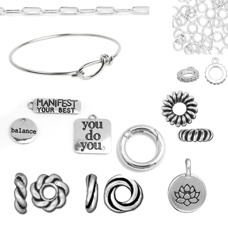 DIY PowHERful Bracelet and Necklace Duo - Silver - Goody Beads
