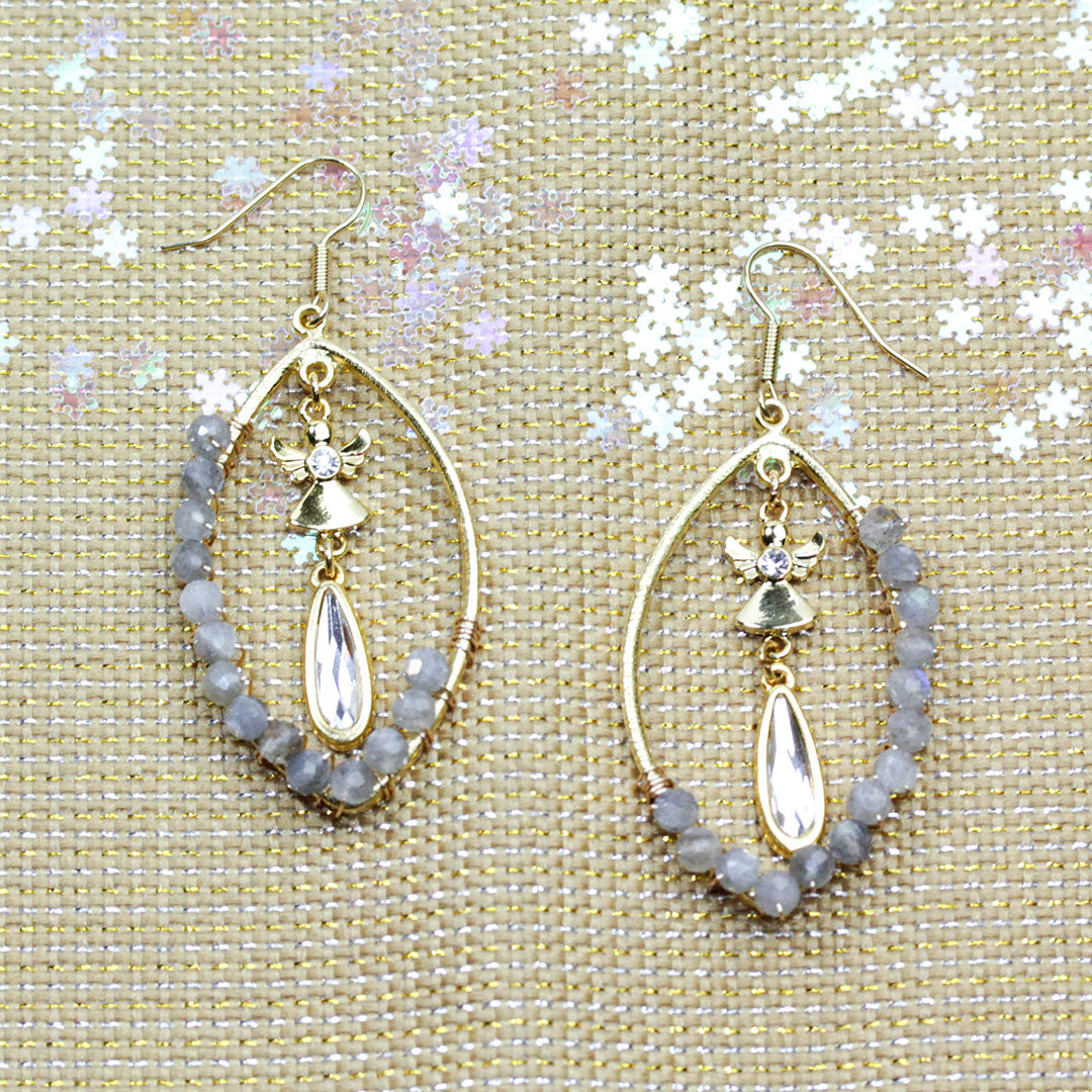 INSTRUCTIONS for DIY Sweet Golden Angel with Labradorite Earrings - Goody Beads