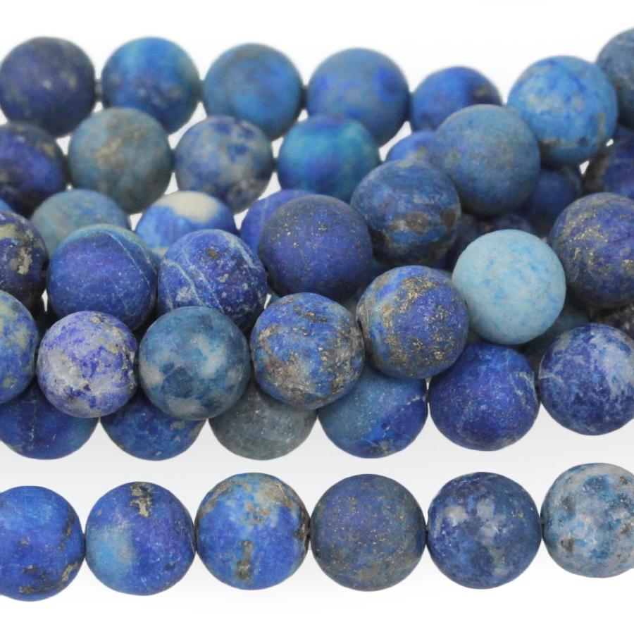 MATTE Denim Lapis 8mm Round 15-16 Inch