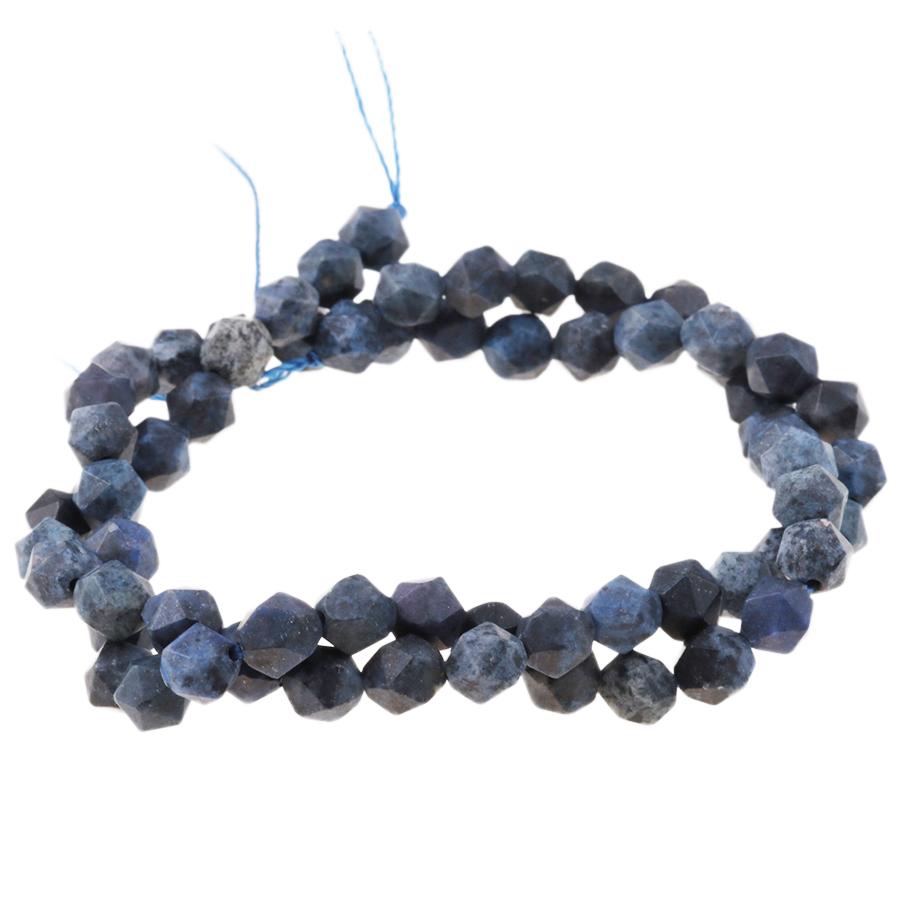 MATTE Dumortierite 6mm Star Cut Round 15-16 Inch