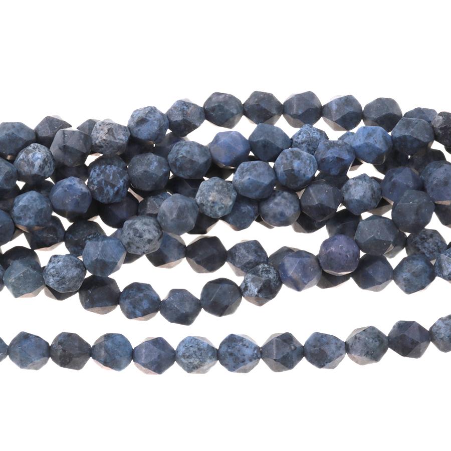 MATTE Dumortierite 6mm Star Cut Round 15-16 Inch