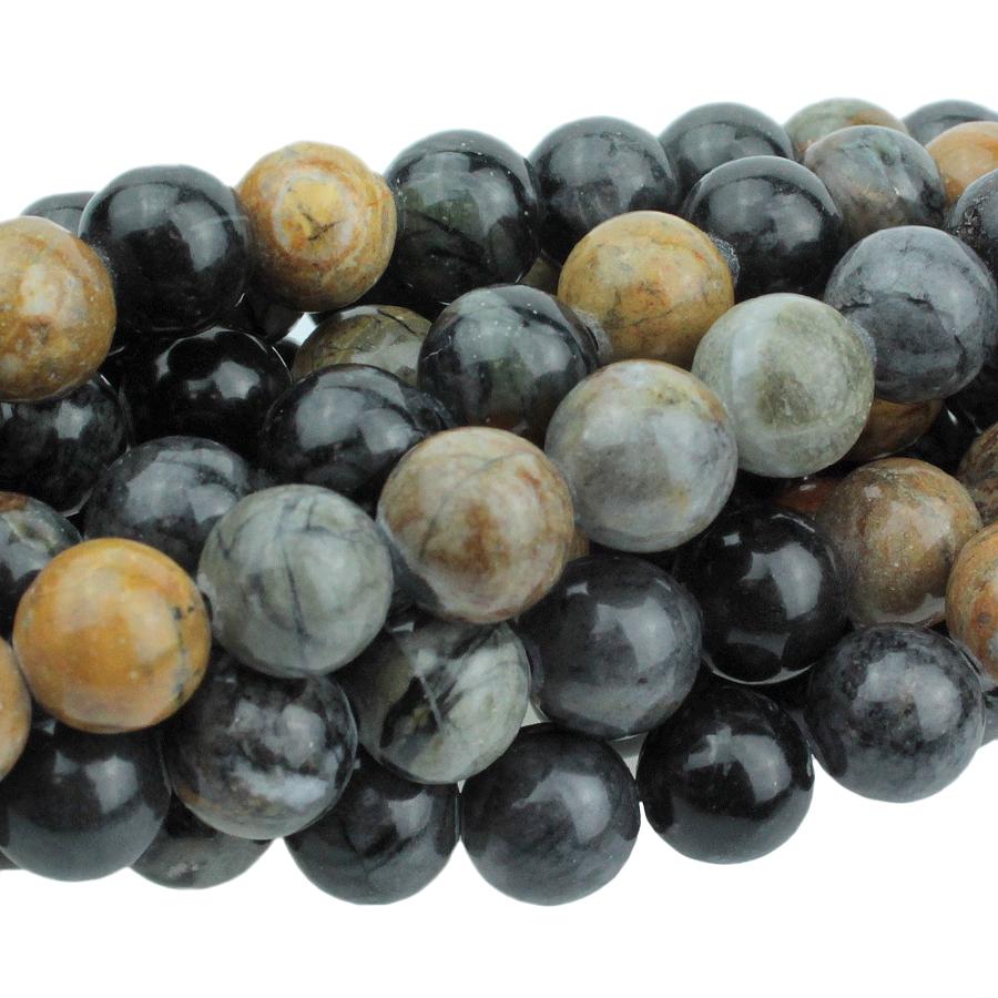 Dark Picasso Jasper 8mm Round 15-16 Inch