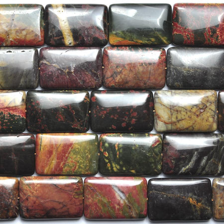 Deep Red Creek Jasper 20x30mm Rectangle