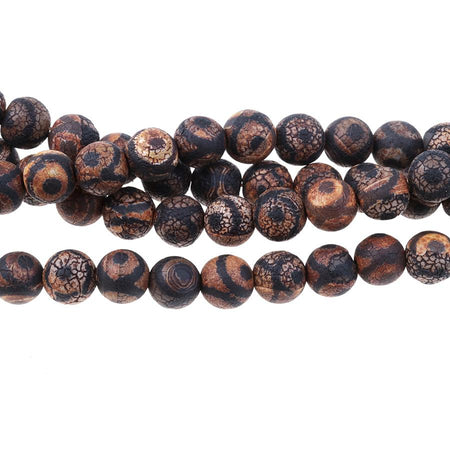 MATTE DZI Agate Black Eye 10mm Round 15-16"