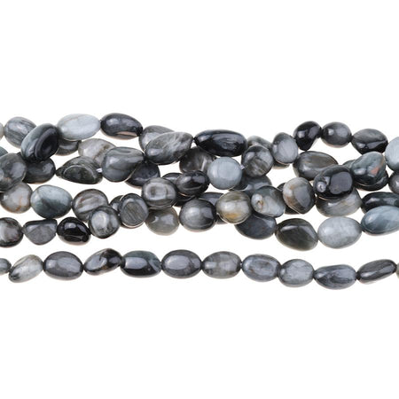 Eagle Eye Stone 8x10mm Pebble 15-16 Inch