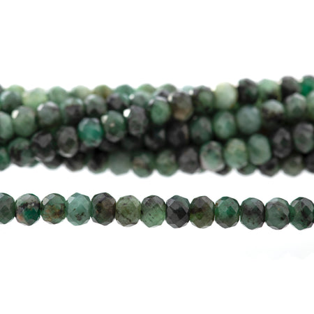 Emerald 4mm Rondelle Faceted A Grade - 15-16 Inch - Goody Beads