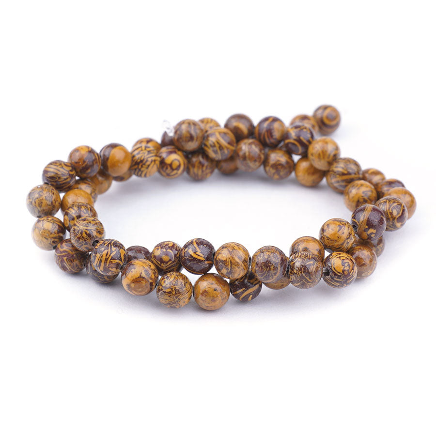 6mm Elephant Skin Jasper Natural Round A Grade - 15-16 Inch - Goody Beads