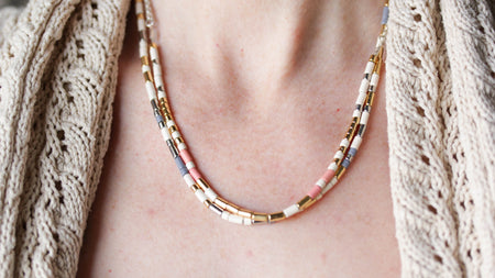 3mm Cream Enamel Tube Bead - 10 Beads - Goody Beads
