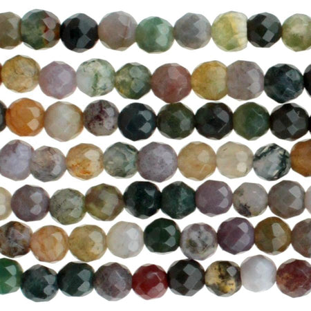 Fancy Jasper 4mm Faceted Round 8-Inch