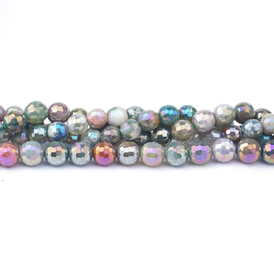 Fancy Jasper 6mm Rainbow Plated Round Faceted - Limited Editions - Goody Beads