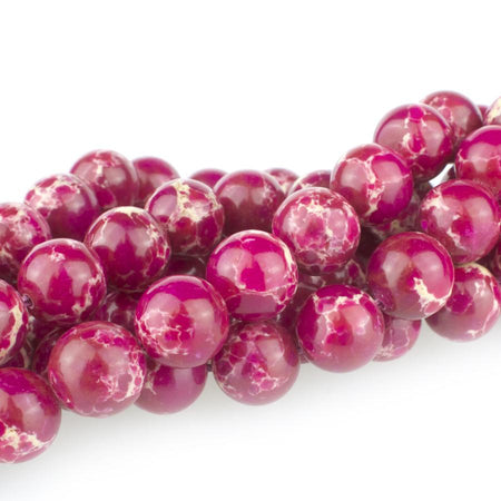 Fuschia Impression Jasper 10mm Round 15-16 Inch (Dyed)