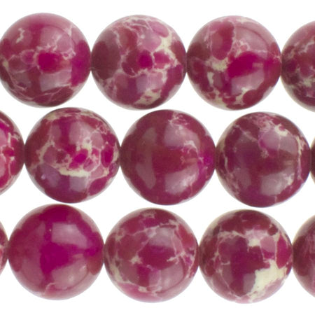 Fuschia Impression Jasper 10mm Round 15-16 Inch (Dyed)