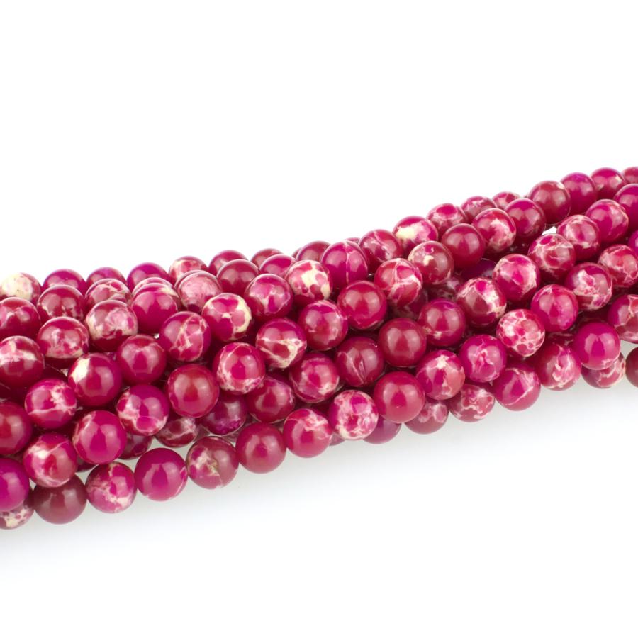 Fuschia Impression Jasper 4mm Round 15-16 Inch (Dyed)