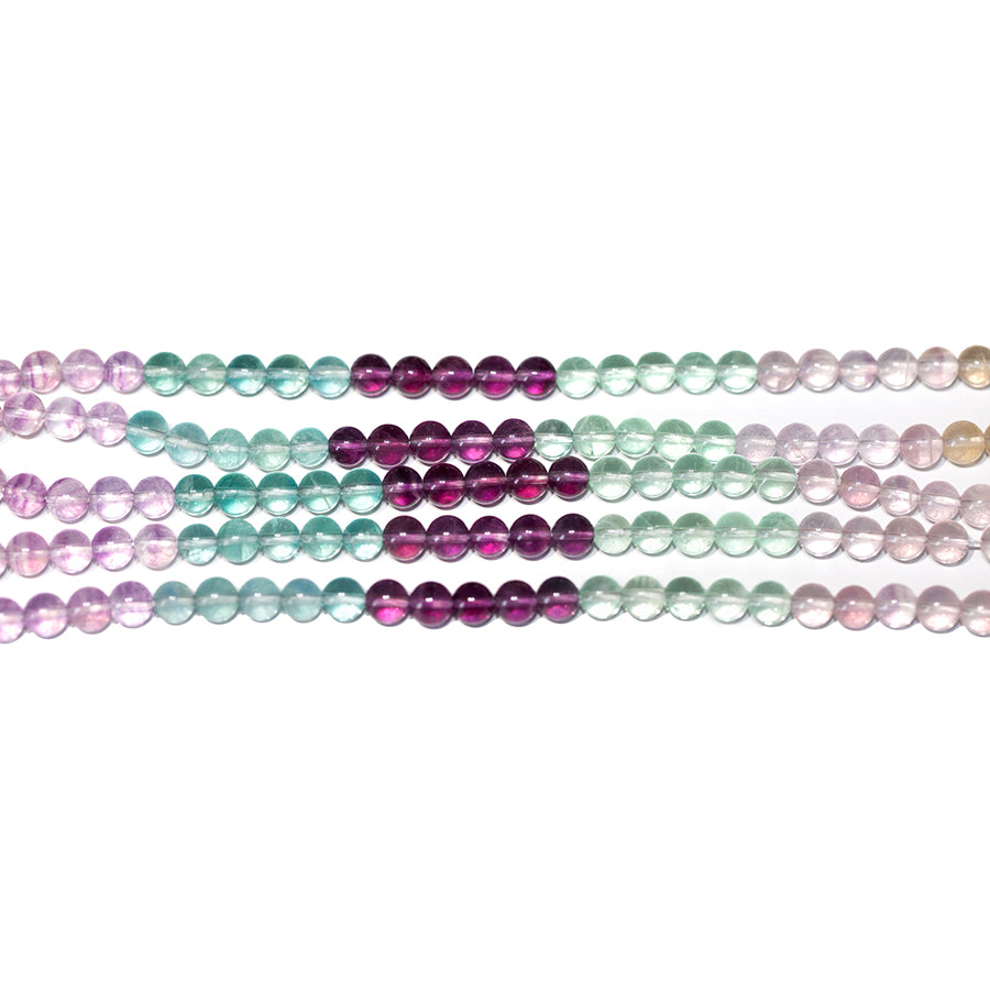 Fluorite Banded 6mm Round 8-Inch - Goody Beads