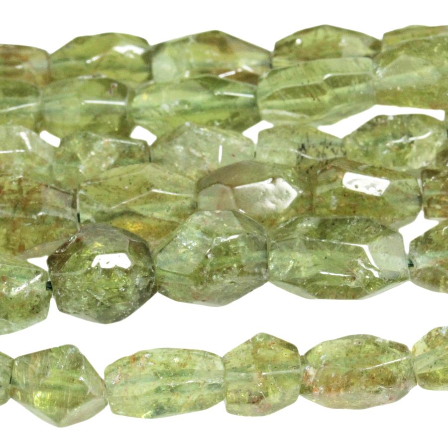 MEDIUM Green Apatite 6x8-8x10 Faceted Nugget 15-16 Inch