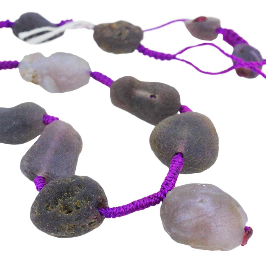 Gobi Desert Agate Purple 12x15mm W/ Pendant Necklace Botryoidal Purple Chalcedony