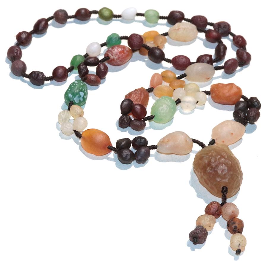 Gobi Desert Agate 6-12mm Nugget Multicolor Graduated Necklace with Pendant 28-30"