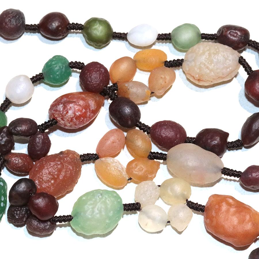 Gobi Desert Agate 6-12mm Nugget Multicolor Graduated Necklace with Pendant 28-30"