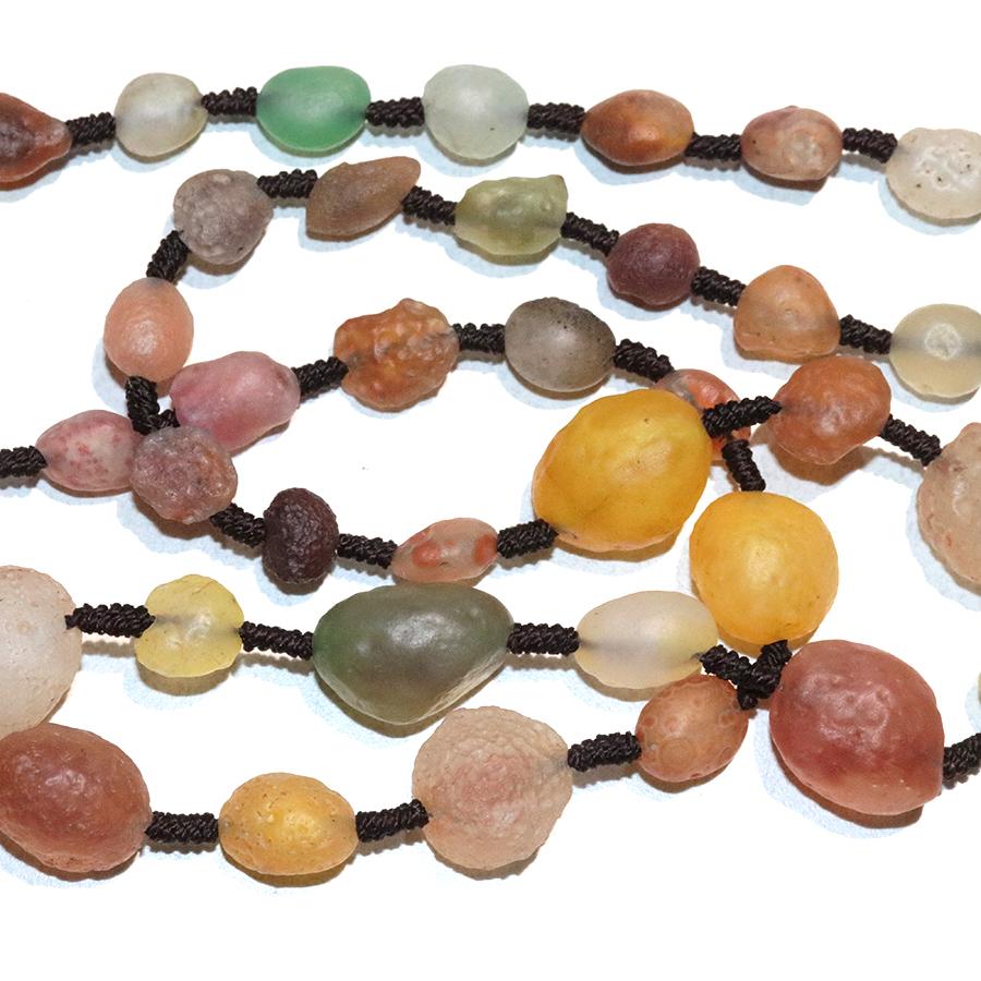 Gobi Desert Agate 6-14mm Nugget Bright Multicolor Graduated Necklace with Pendant 28-30"