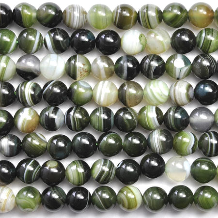 Green Line Agate 10mm Round