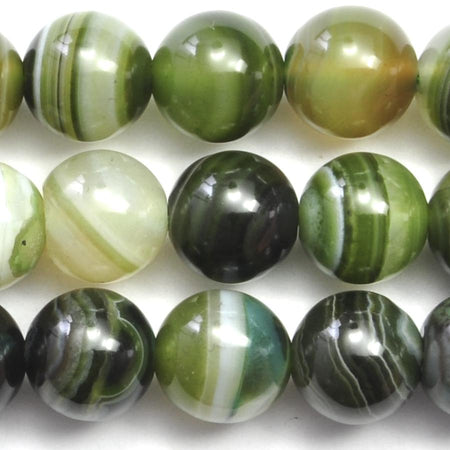 Green Line Agate 10mm Round