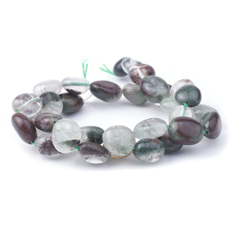 Green Lodalite Quartz 10-12X12-15mm Pebble A Grade - Limited Editions - Goody Beads