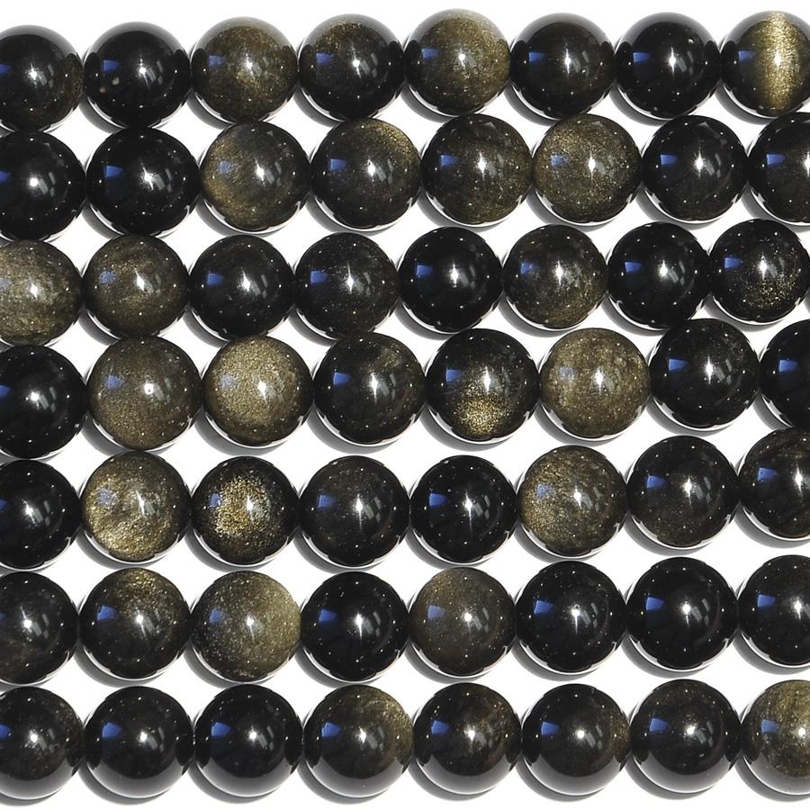 Gold Line Obsidian 10mm Round