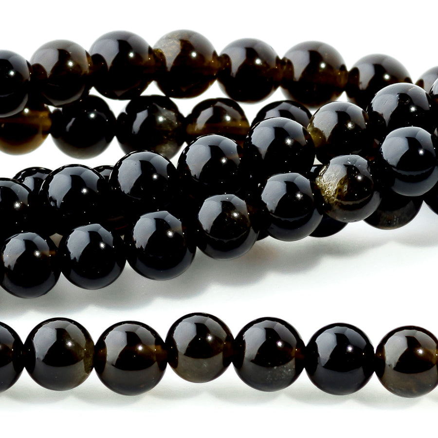 Golden Obsidian 4mm Round - 15-16 Inch