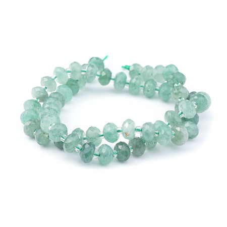 Green Strawberry Quartz 5x8mm Rondelle Faceted - 15-16 Inch - Goody Beads