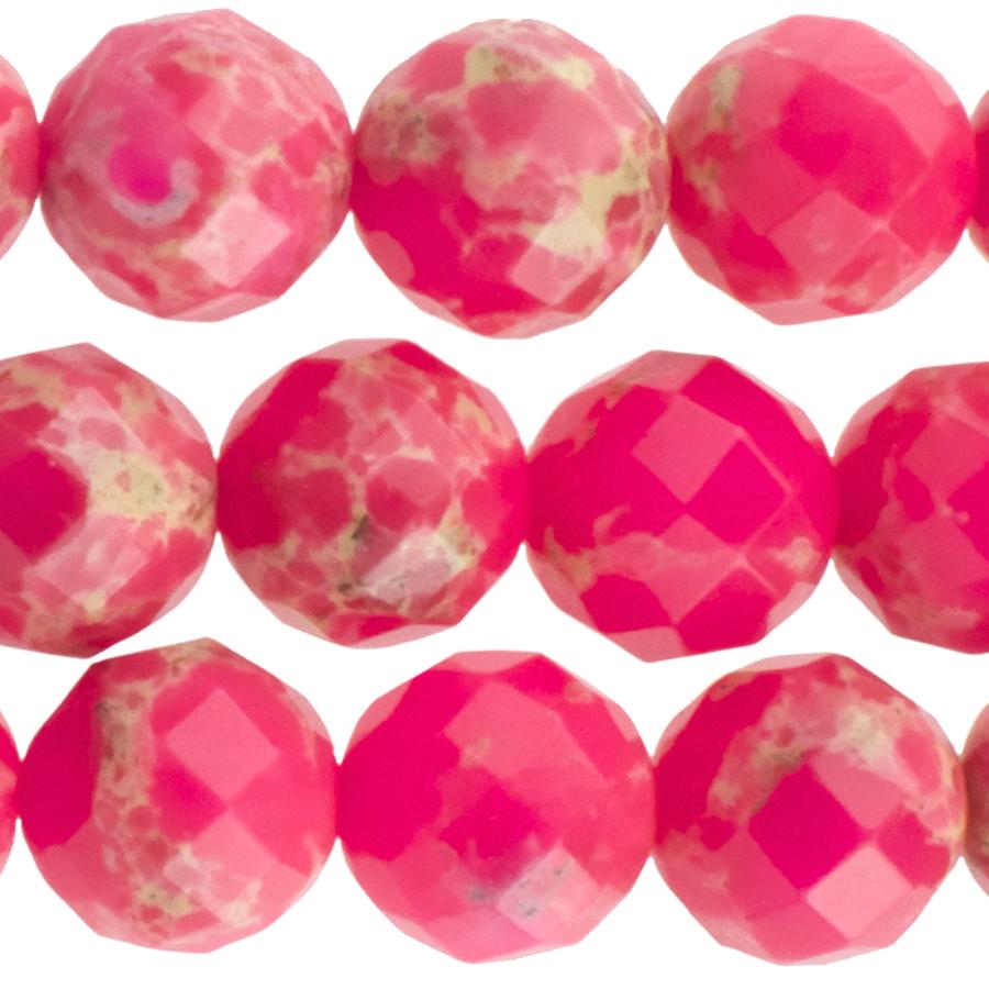 Hot Pink Impression Jasper 10mm Faceted