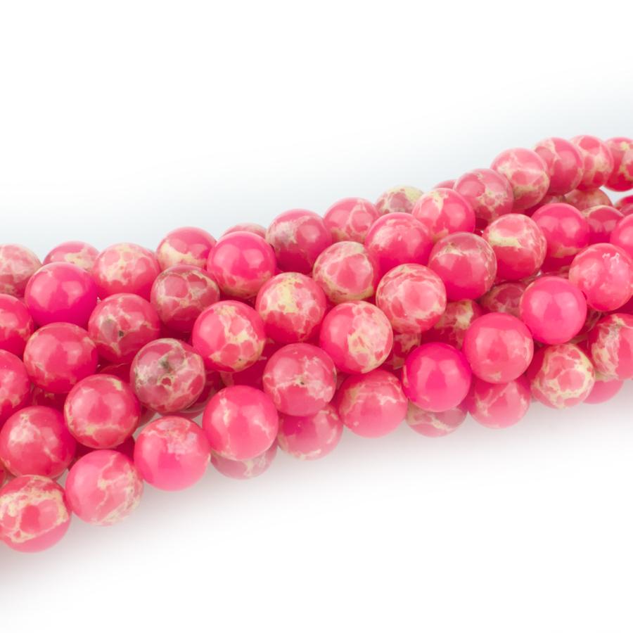 Hot Pink Impression Jasper 6mm Round 15-16 Inch (Dyed)