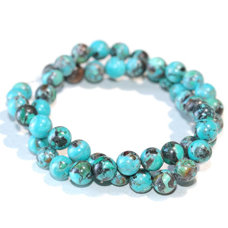 Hubei Turquoise 8mm Round 15-16 Inch