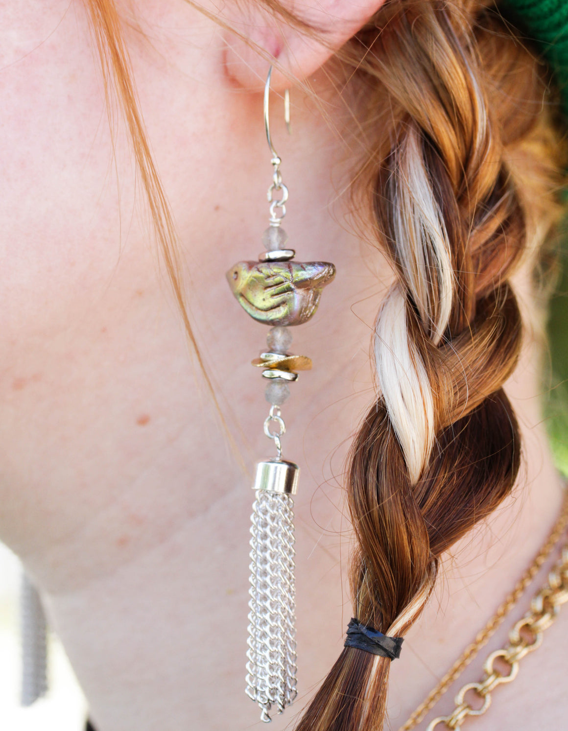 INSTRUCTIONS for DIY Soaring Czech Bird with Tassel and Labradorite Earrings - Goody Beads