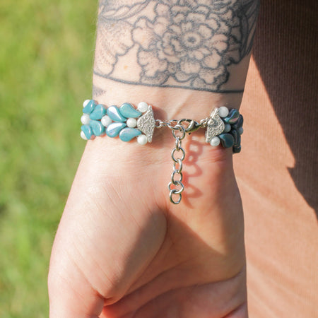 Victorian Paisley Duo Bracelet Kit - Silver and Blue - Goody Beads