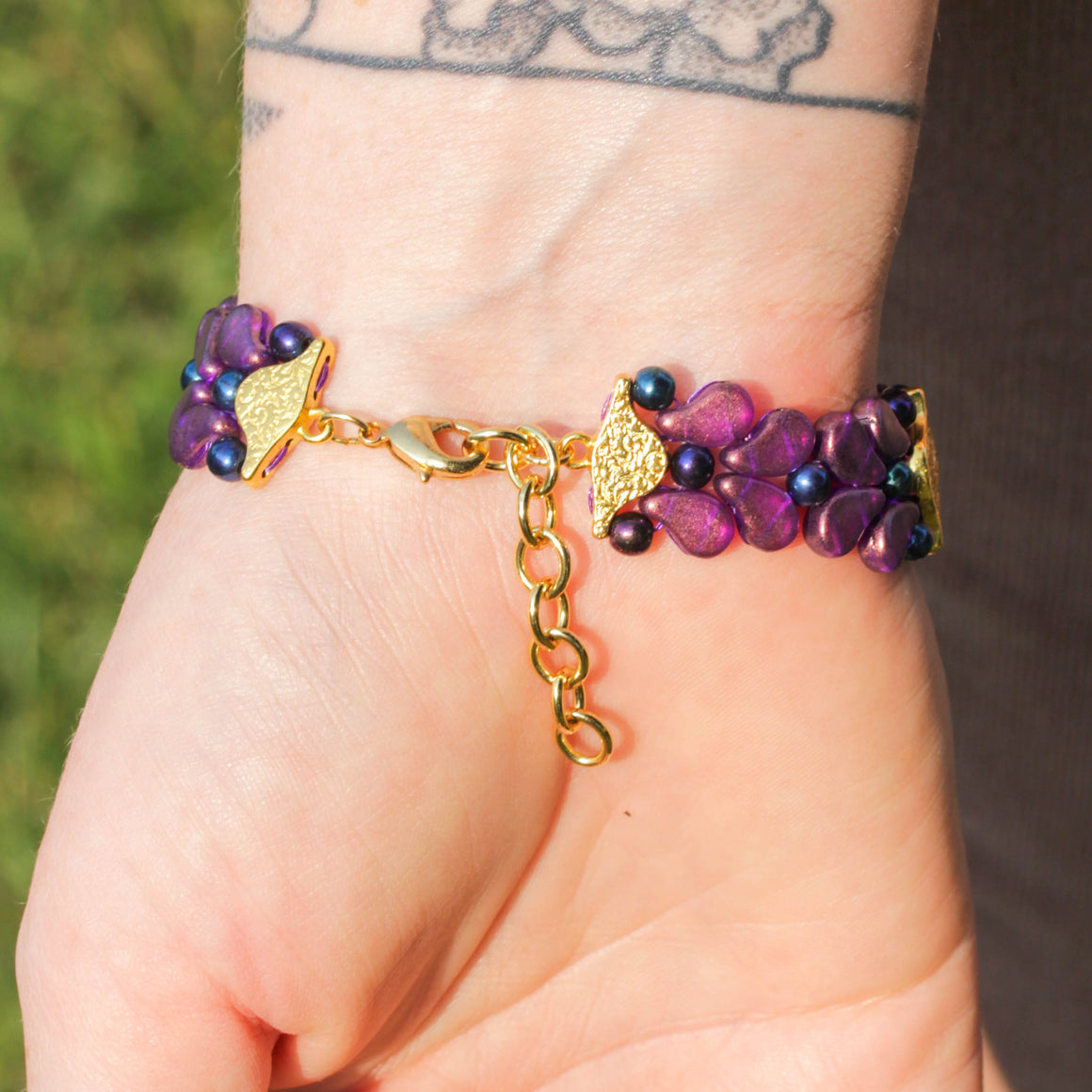 Victorian Paisley Duo Bracelet Kit - Gold and Purple - Goody Beads