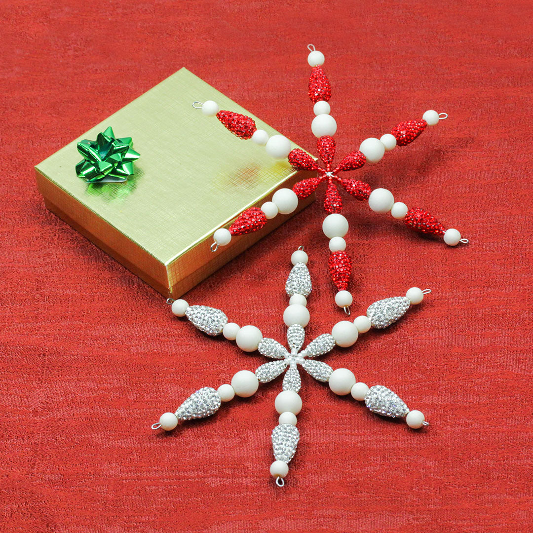 Satin and Sparkle Snowflake Kit - Crystal - Goody Beads