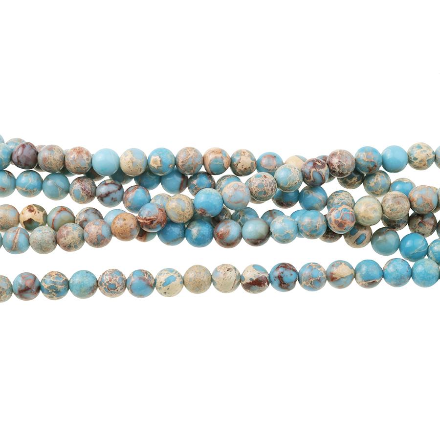 Blue Impression Jasper (dyed) 6mm Round 15-16"