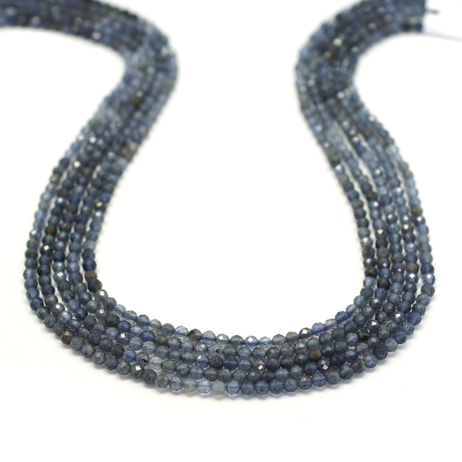 Iolite Faceted, Banded, A Grade 3mm Round - 15-16 Inch - Goody Beads