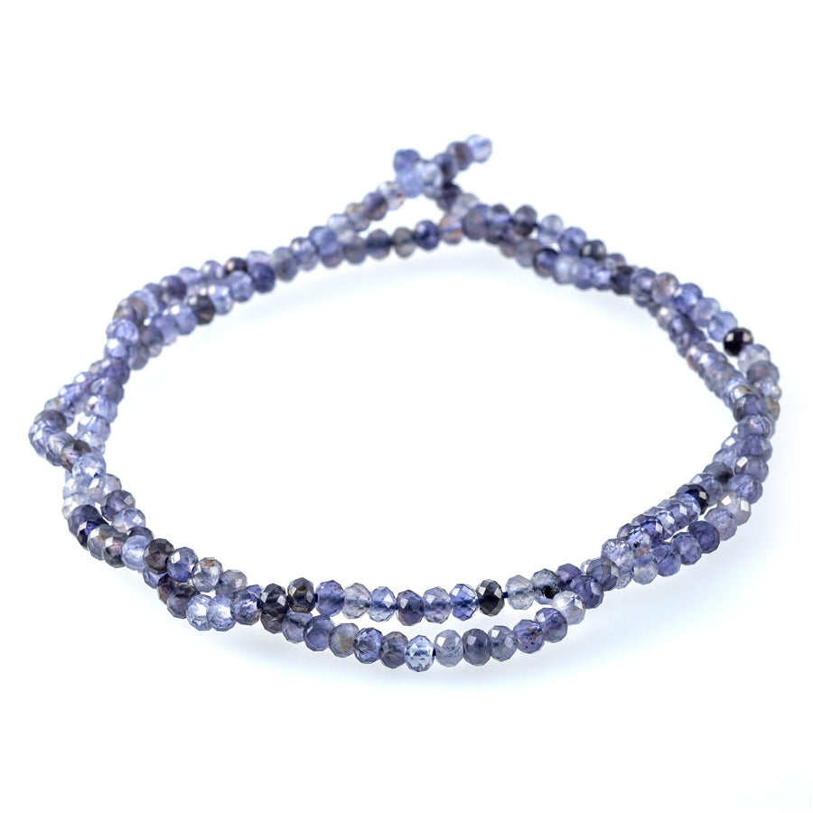 Iolite 3mm Rondelle Faceted A Grade - 15-16 Inch