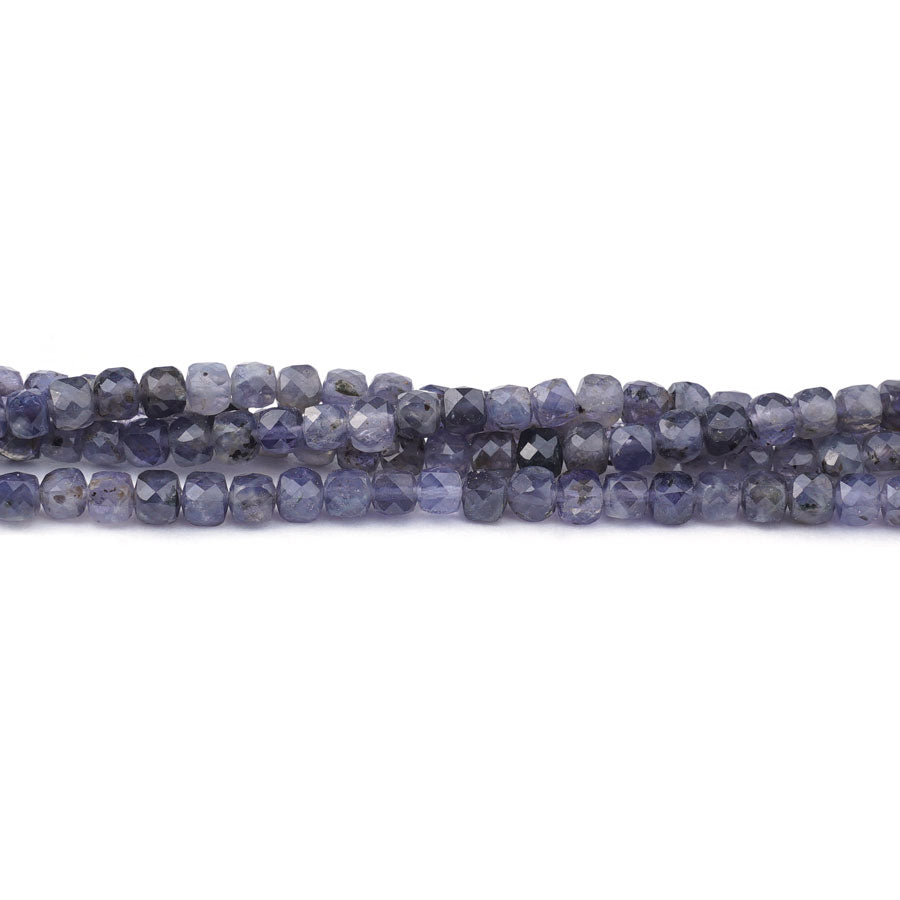 4mm Iolite Natural Diamond Cut Cube - Limited Editions - Goody Beads