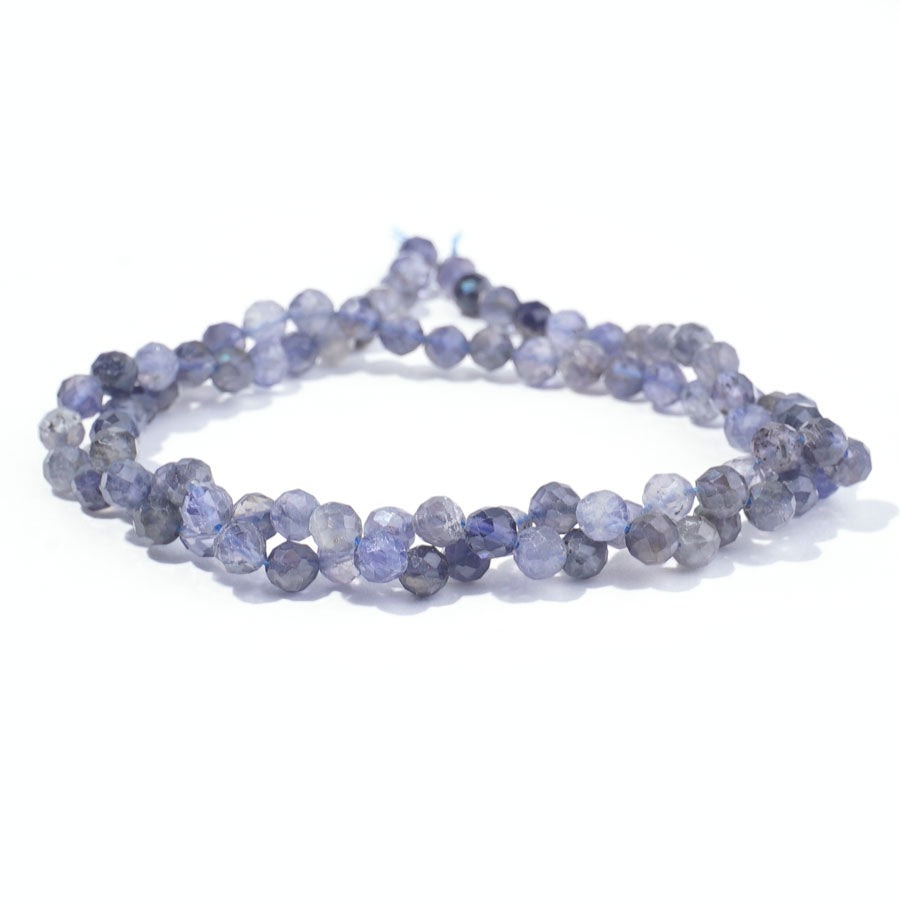 Iolite 4mm Round Faceted A Grade - 15-16 Inch - Goody Beads