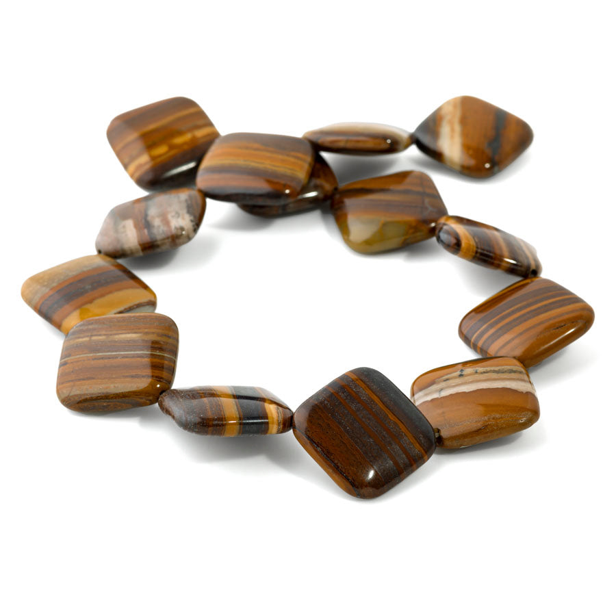 Iron Zebra Jasper 25mm Diamond Square - 15-16 Inch