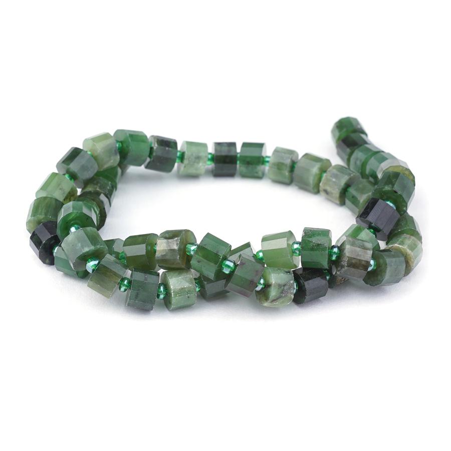 Jade 8x5mm Natural Tube Faceted - 15-16 Inch