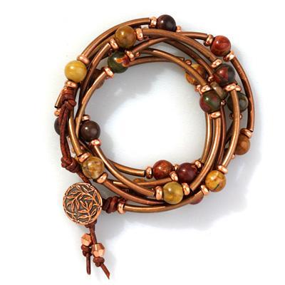 Red Creek Jasper Triple Wrap Noodle Bracelet Kit from Diakonos Designs