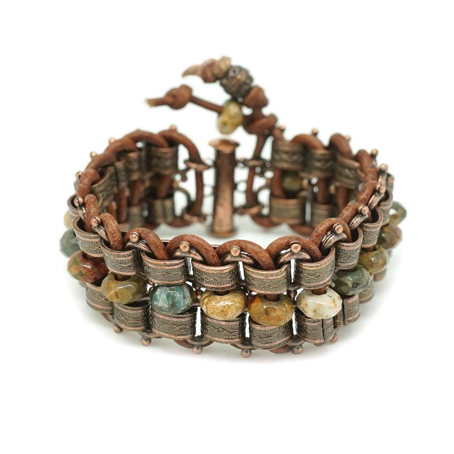 Red Creek Jasper Bookstone Bracelet Kit from Diakonos Designs