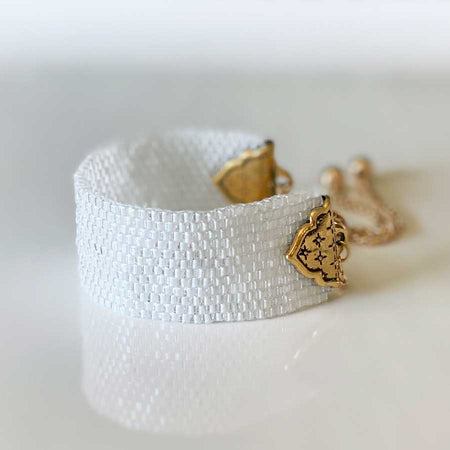 The Loft Gold Adjustable Cuff Bracelet Kit - Summer White - Goody Beads