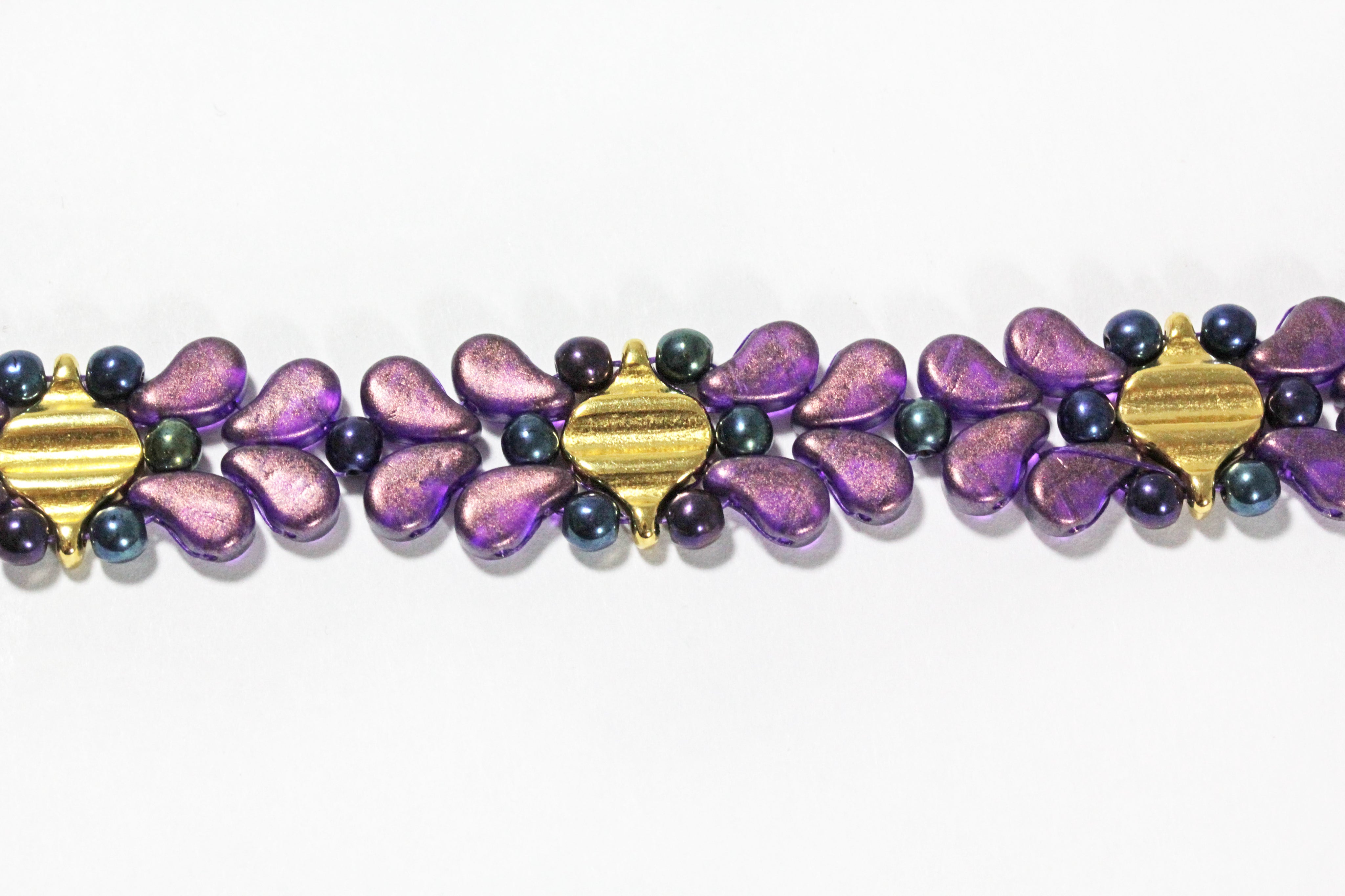 Victorian Paisley Duo Bracelet Kit - Gold and Purple - Goody Beads